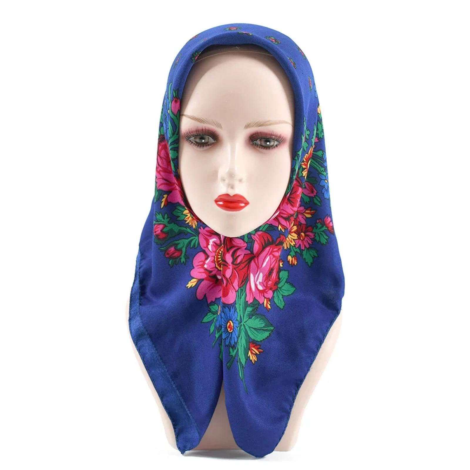 Schals Damen Tücher Halstuch Scarf 70 * 70Cm Stil Quadratischer Schal Frauen Blumendruck Schals Kopf Wraps