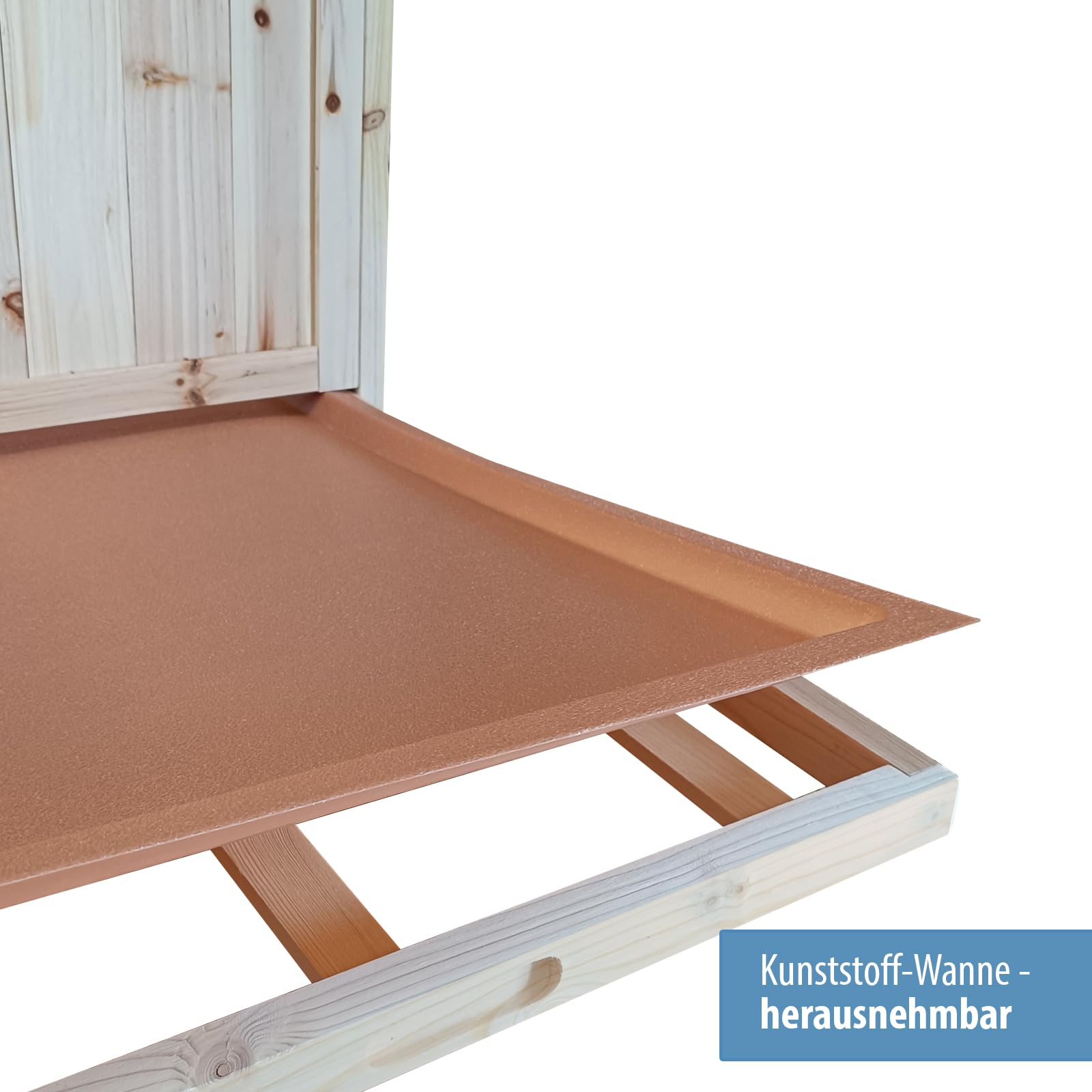 Meerschweinchen Stall aus Kiefernholz - 113 cm - Kleintierstall - auf Rollen - Gehege