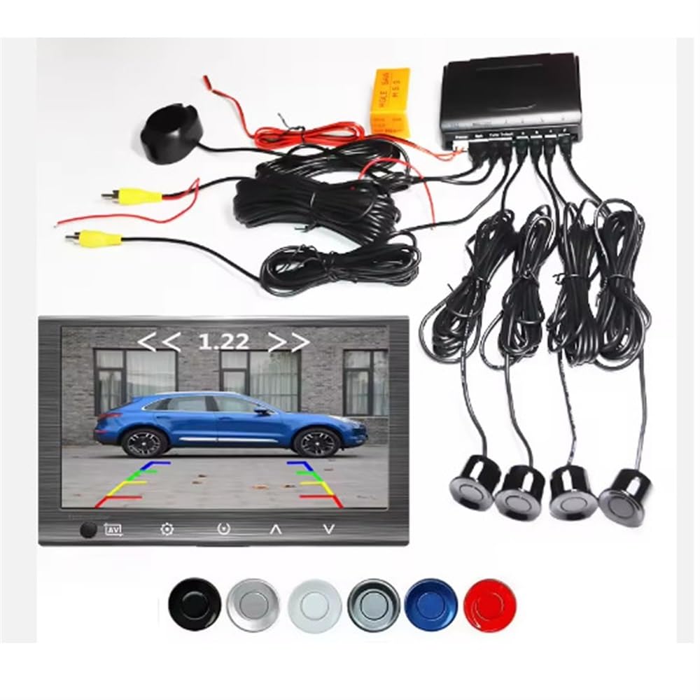 Kit sensori parcheggio Sensore di parcheggio video per auto Dual Core, assistenza radar retromarcia, monitor automatico con display digitale