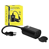 Vista 10 de Enchufe Z-Wave Serie 800 de Minoston, Enchufe Inteligente Z-Wave para Exteriores con 2 Tomas Individuales, Toma Inteligente Z-Wave Impermeable