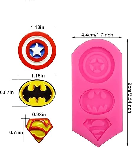 Miniatura 2 de Molde de silicona de superhéroe, 2 moldes para fondant, moldes de caramelo y chocolate