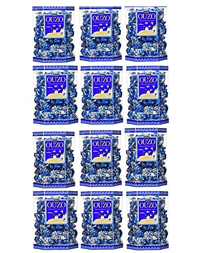 Krinos Ouzo Greek Candy Gift Boxes Pack Of 12 (10.6 Oz Boxes)-Imported From Greece-Perfect For Parties-Christmas Gift Box, White #TOP9