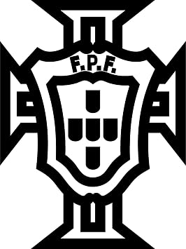 Portugal National Soccer FPF FC Sports Team 5.9" Tall F.P.F. Futbol Logo Custom Die Cut Decal - Black Color