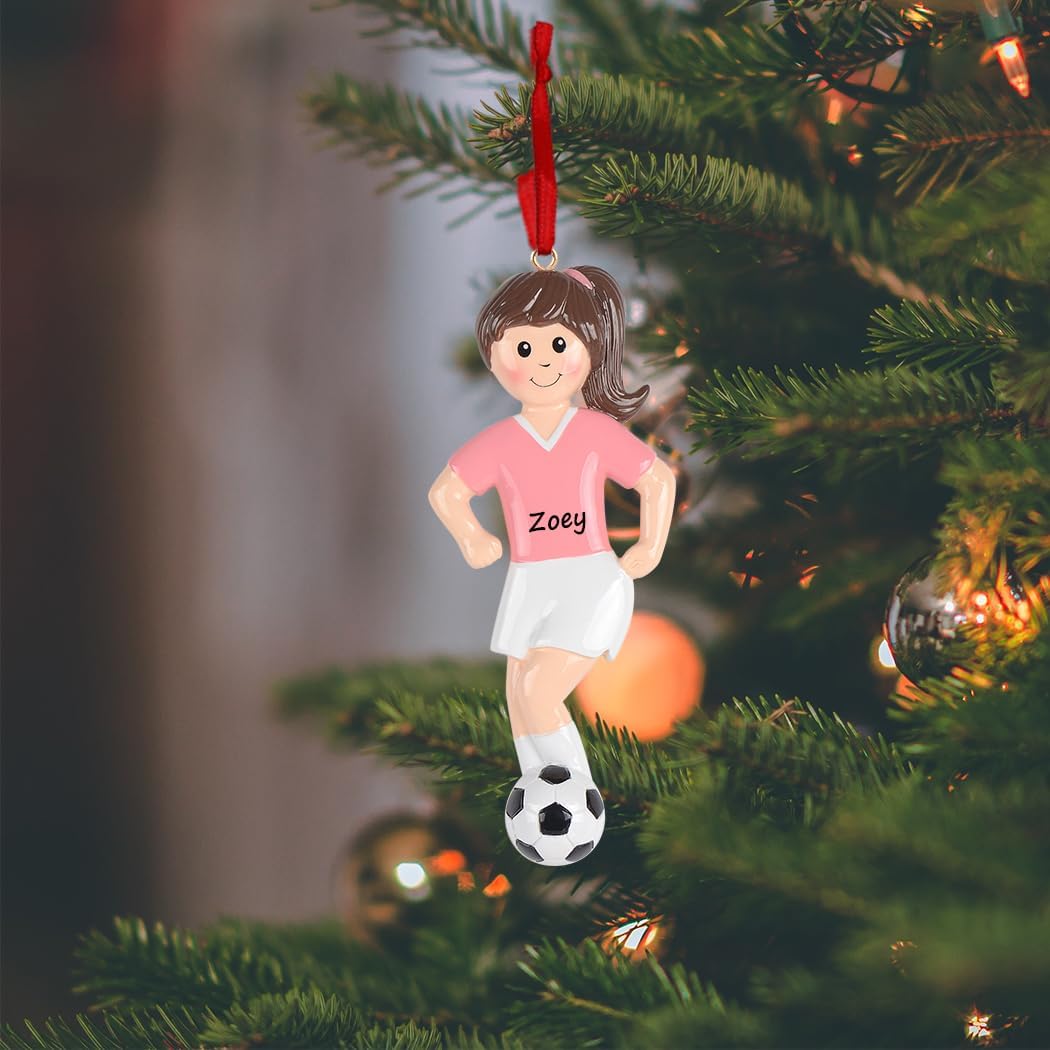 Personalized Soccer Girl Christmas Ornament 2025, Soccer Ornaments, Soccer Ball Ornaments Soccer Christmas Ornaments Girl Soccer Coach Christmas Ornament, Keepsake Gift for Soccer Lovers Players Kids - Image 2