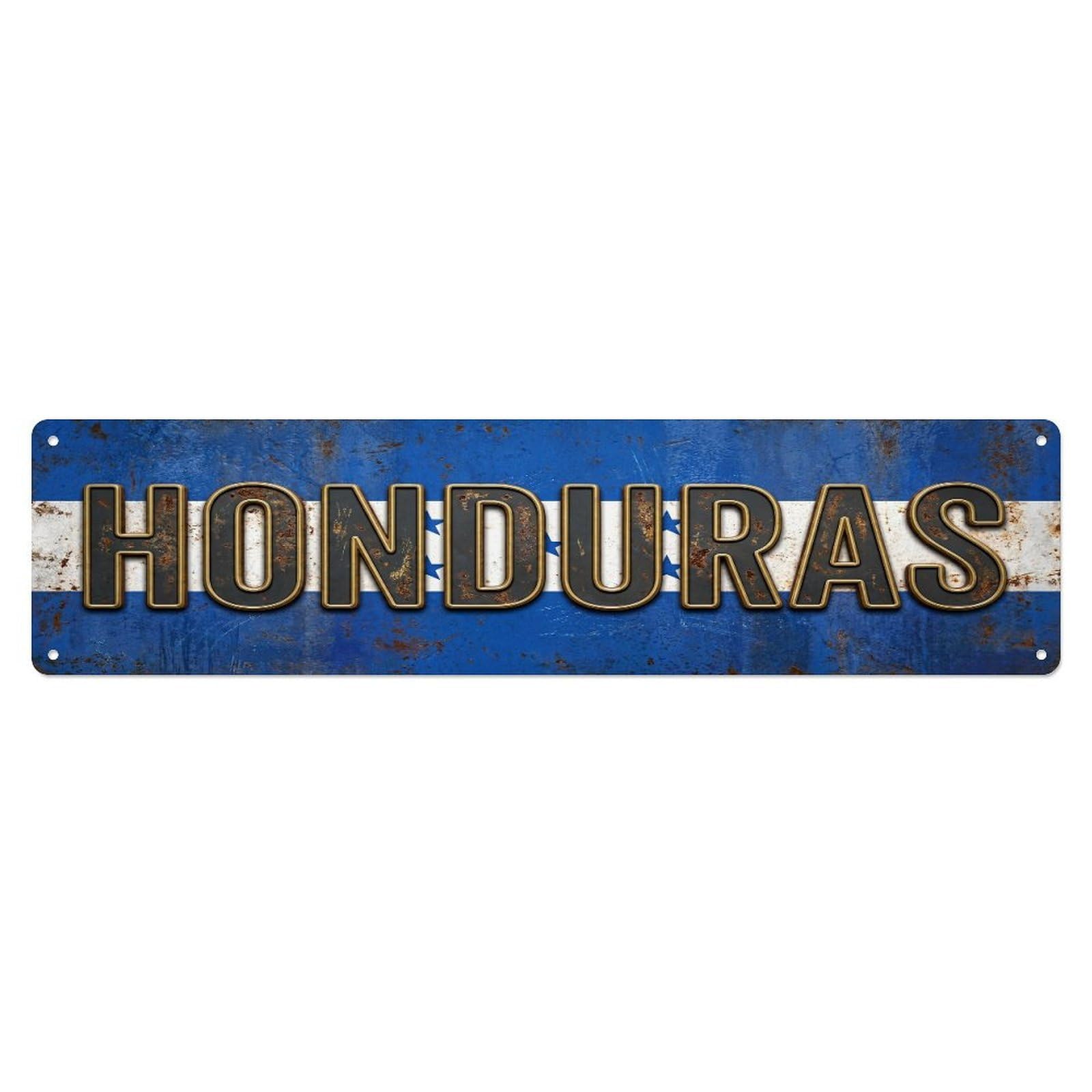 Fqcyn Style Metal Tin Sign Vintage Honduras Flag Pattern