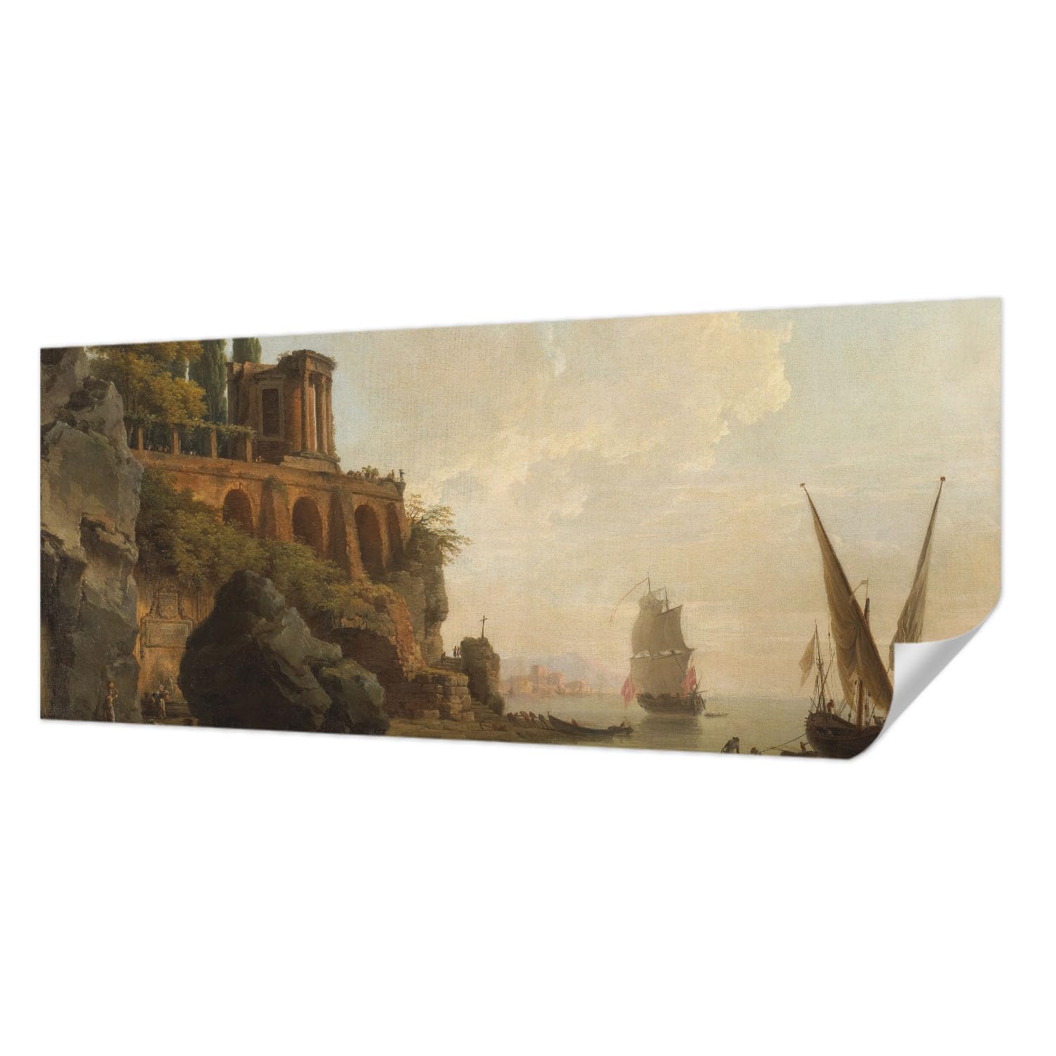 Papier peint de chambre 250x104 cm panoramique auto-adhésif salon paysages marins Tulup