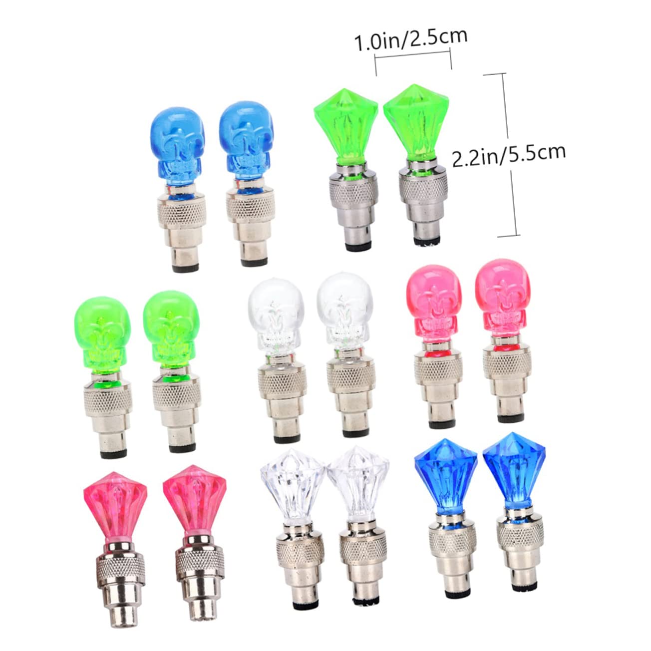 YARNOW Luce della Valvola della Bicicletta Ciclo Faro Torcia Elettrica A LED Freddo Ruota Scooter Leggero Parà Luci dei Raggi della Bici Stelo Neon Auto Pedale Metallo