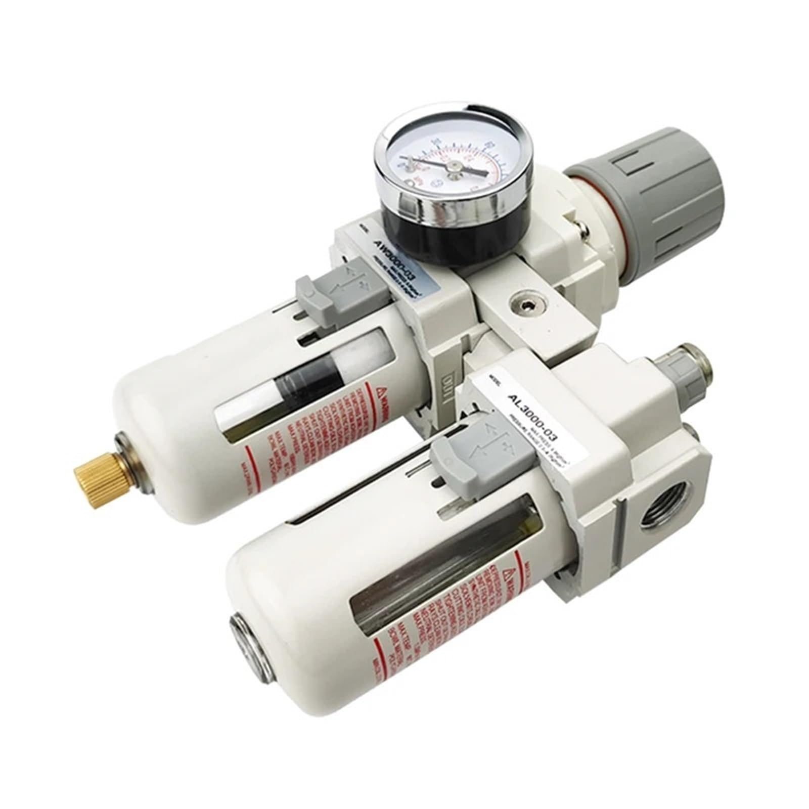 AC3010-03 Bomba de aire Compresor Filtro Regulador de presión Trampa Separador de aceite neumático Drenaje manual Suministro Filtros de humedad(Fiber And PC12-03)