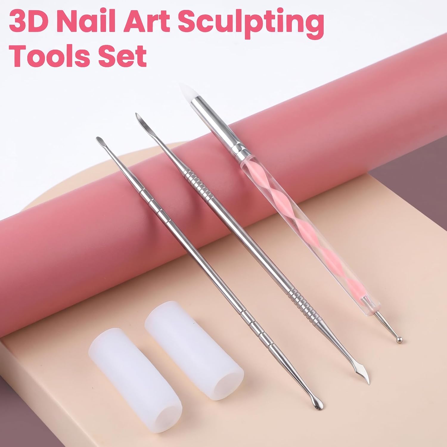 5 PCS Nail Sculpting Tools Dual-Head Carving 3D Nail Art Pens