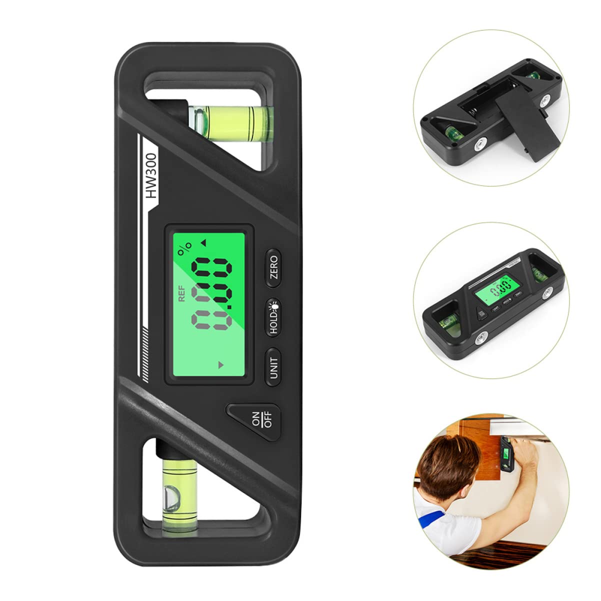 OSALADI 2pezzi Goniometro Digitale Portatile Con Display Lcd Strumento Di Misurazione Angolare e Alta Precisione Per Lavori Di Falegnameria e Ingegneria Facile Da Usare e Trasportare
