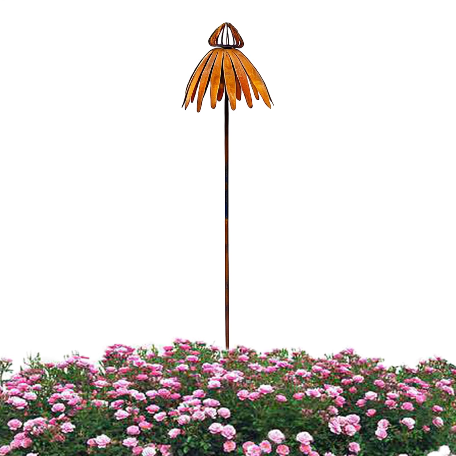 Fer forgé rétro vieilli : tuteurs métalliques de jardin élégants