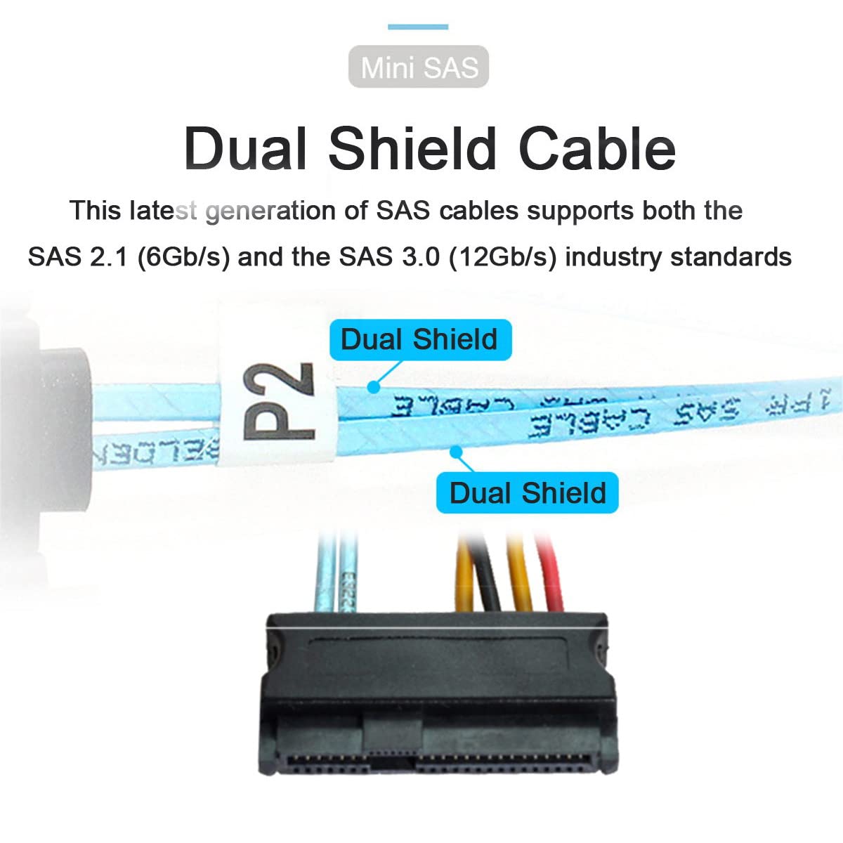 CY Cavo Slimline SAS 4.0 SFF-8654 4i 38 pin Host Raid a 4 SAS 29 pin SFF-8482 Target Hard Disk Fanout Raid Cavo Splitter 1 a 4 (100 cm)