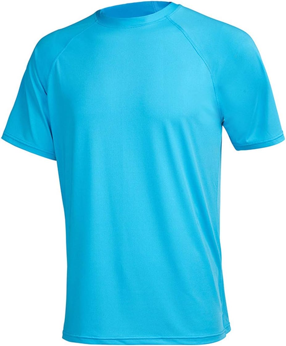 Satankud Men’s UPF 50+ Rashguard Swim Tee Short Sleeve Running Shirt Swimwear Swim Hiking Workout Shirts