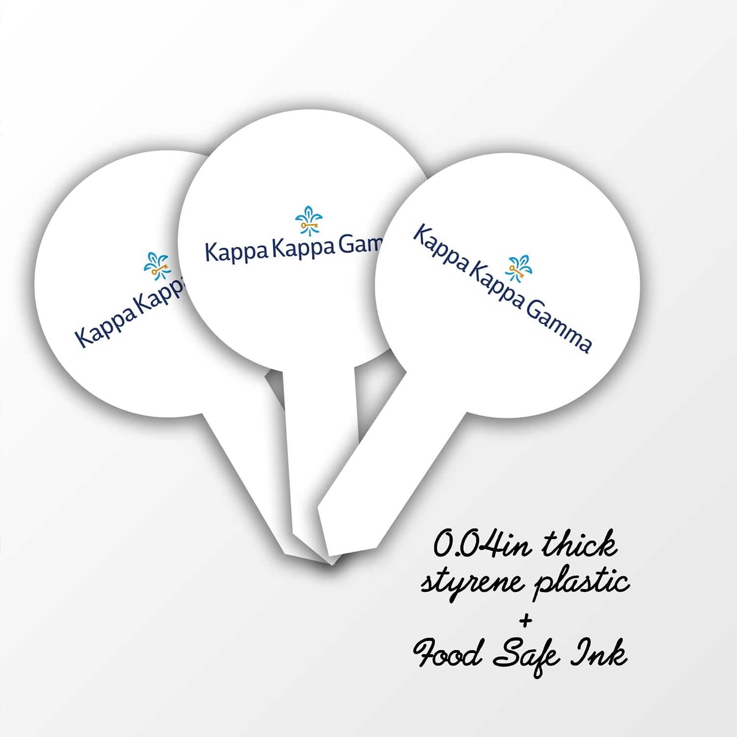 Kappa Kappa Gamma Cupcake Toppers, Officially Licensed Sorority Dessert Picks, Solid Plastic, American-Made (Circle, 25)