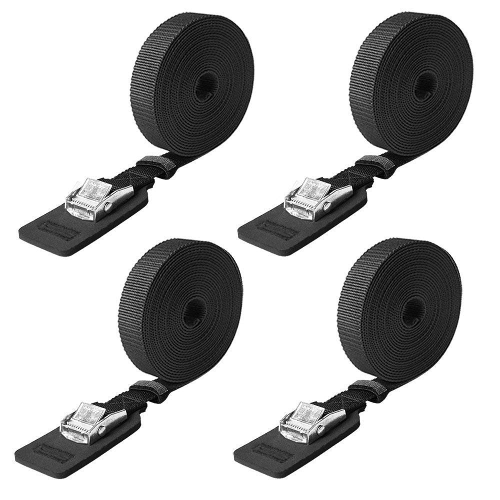 Boncas Sturdy 16-foot-by-1-inch Tie Down Strap Lashing Strap Cargo Tie-Down Strap Padded Cam Lock Buckle 4 Pack