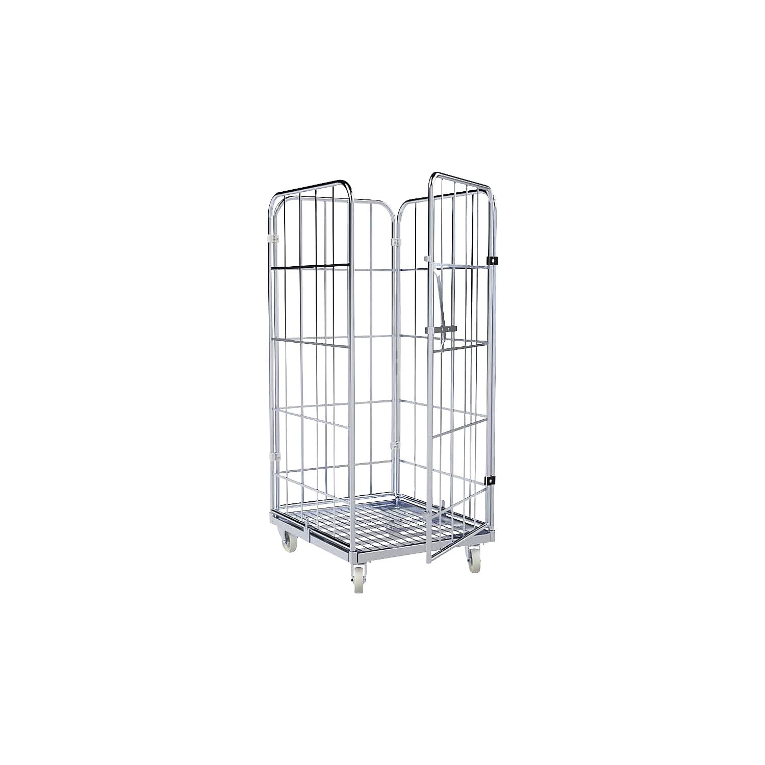 Certeo | Contenedor rodante de Acero | Por 4 lados, altura total 1640 mm, 1 pared