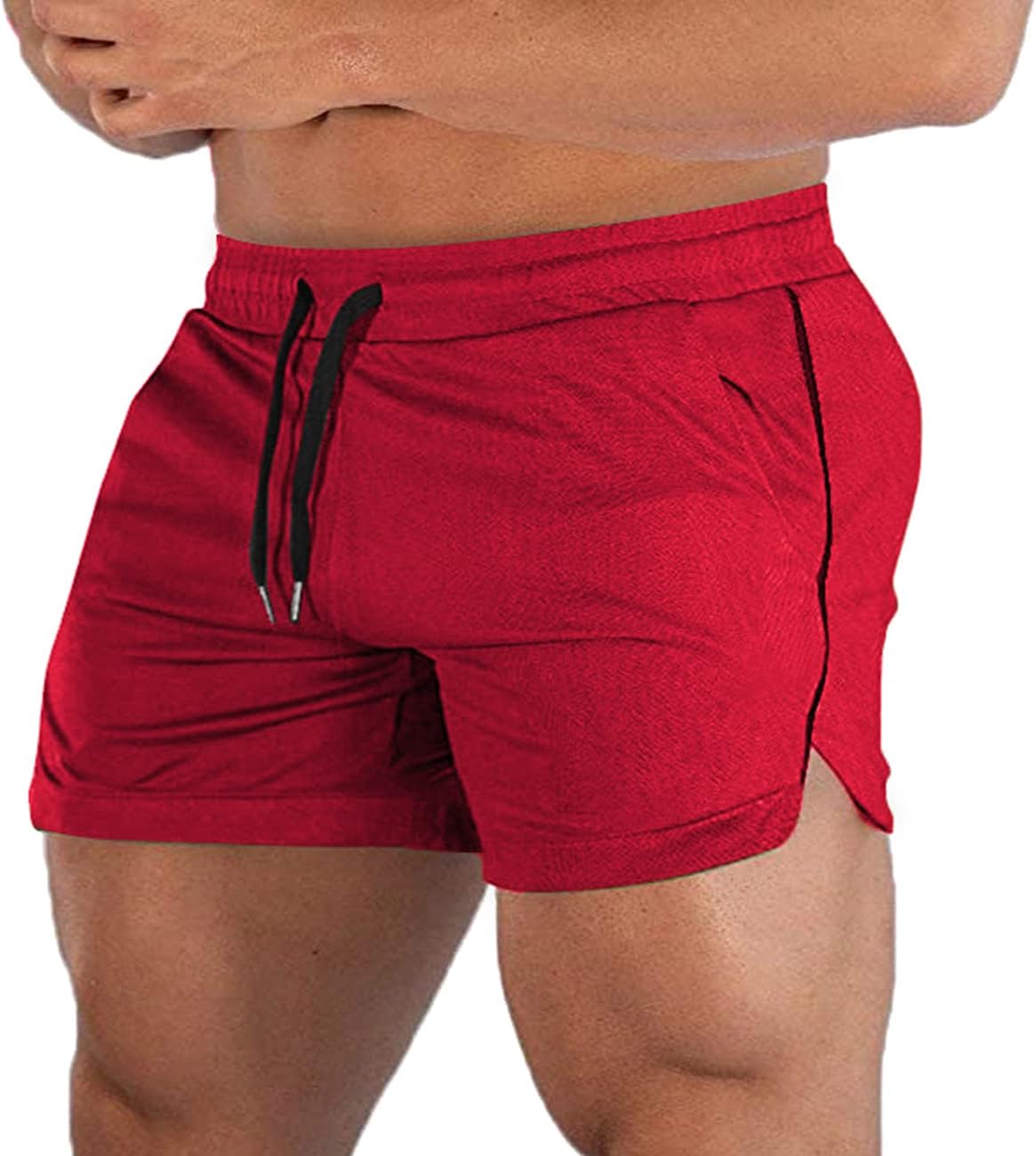 EVERWORTH Men's Athletic Shorts Gym Workout Short Shorts Casual Shorts Running Bodybuilding 5 Inch Inseam Shorts