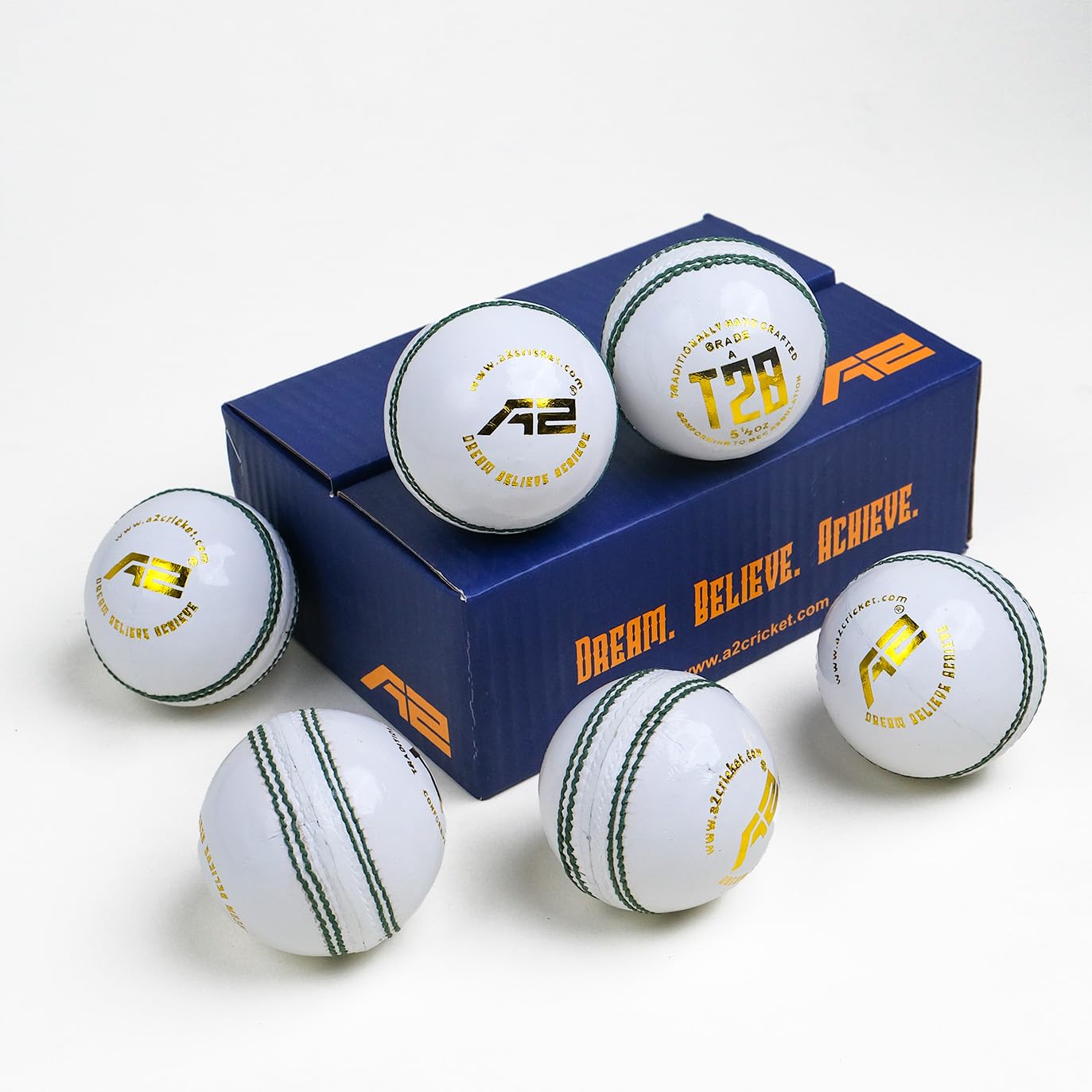 A2 Cricket 4 Piece 20 Over Leather Cricket Ball - T20 White (Box of 6 Balls) (B0CK4NZLXV) Amazon Price History, Amazon Price Tracker