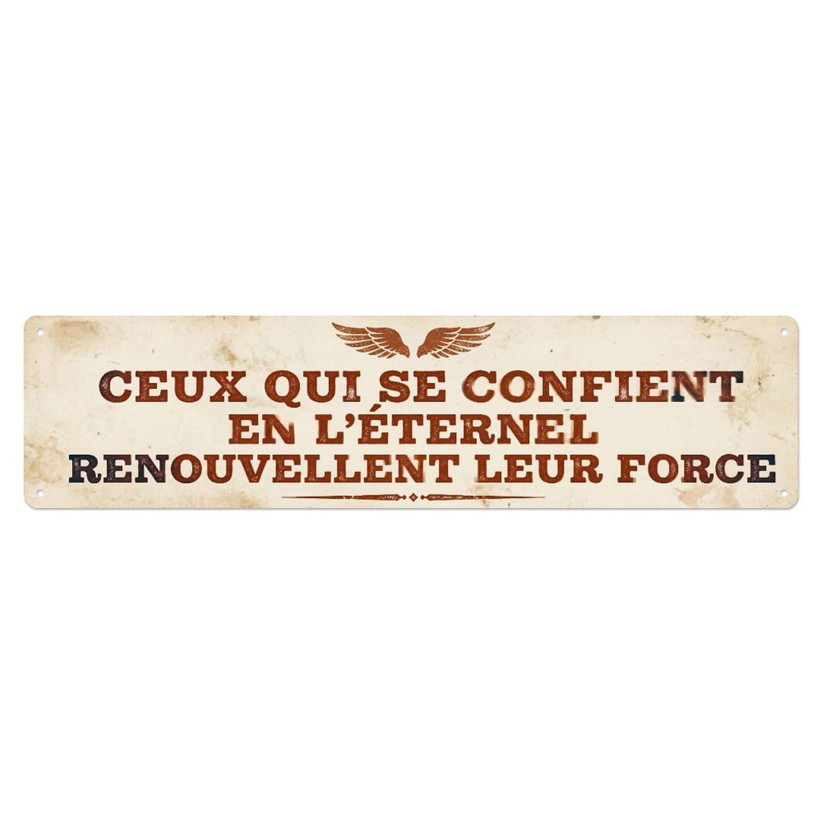 Fyrn Style Wait Renew Strength Scripture Bible Verse Positive Metal Tin Sign