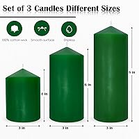 Vista 55 de Unscented 3x4 3x6 3x8 Inch Pink Pillar Candles, 3 Packs Dripless Long Lasting Large Solid Pastel Colored Different Sizes Cylinder Column Candles for