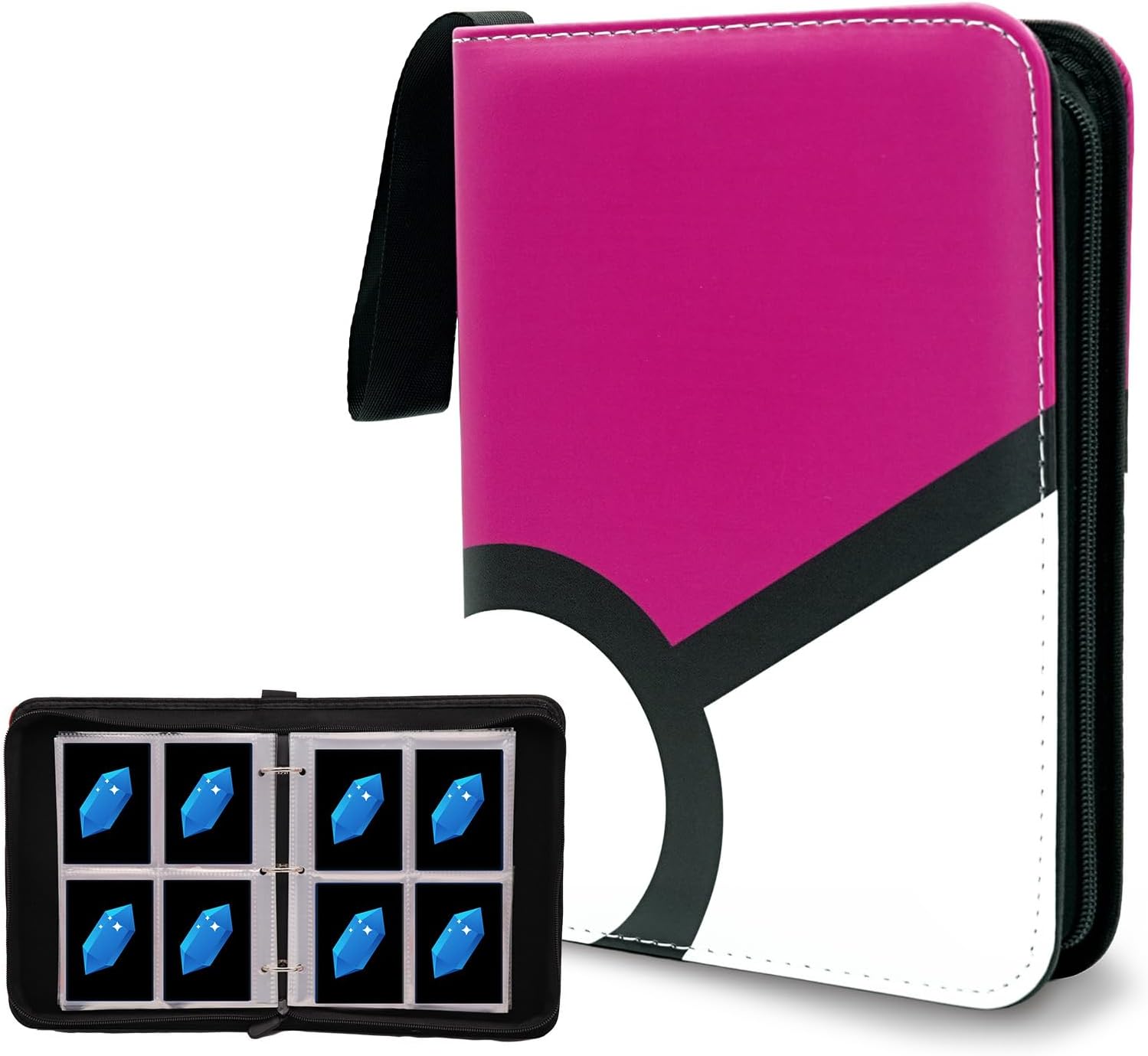 Card Binder 4-Pocket, 400 Pockets Fashion Design Trading Card Holder for Premium Card Book Sturdy Card Holder (Purple, 400 Card)