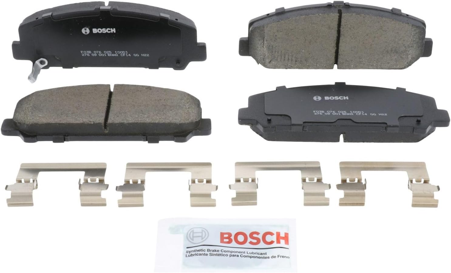BOSCH BC1286 QuietCast Premium Ceramic Disc Brake Pad Set - Compatible With Select Infiniti QX56; Nissan Armada, Titan; FRONT
