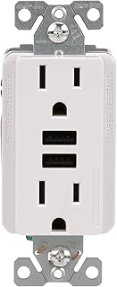 Eaton 3.6A USB Type A Charger with TR Duplex Receptacle 15A/125V