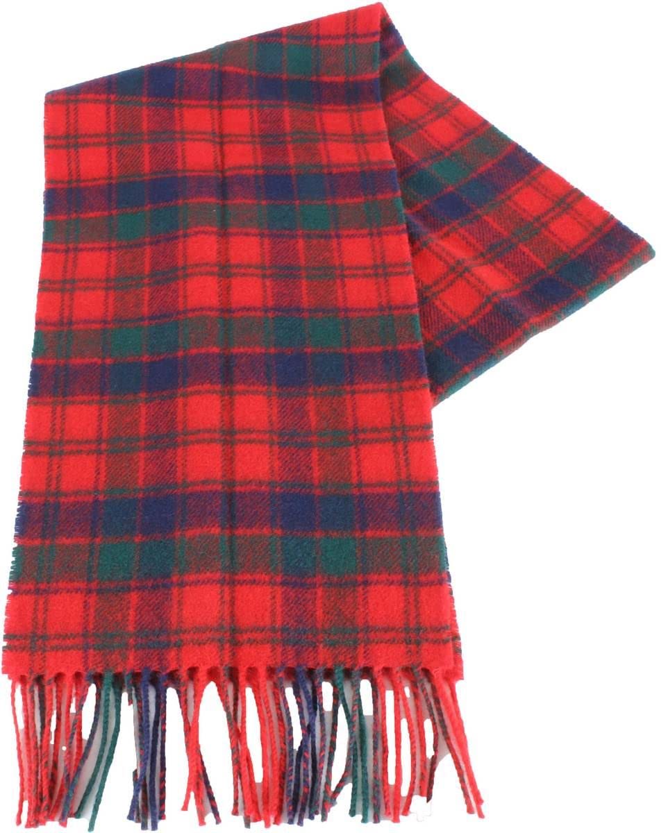 Lochcarron Of Scotland Unisex Red Robertson Modern Lambswool Scarf