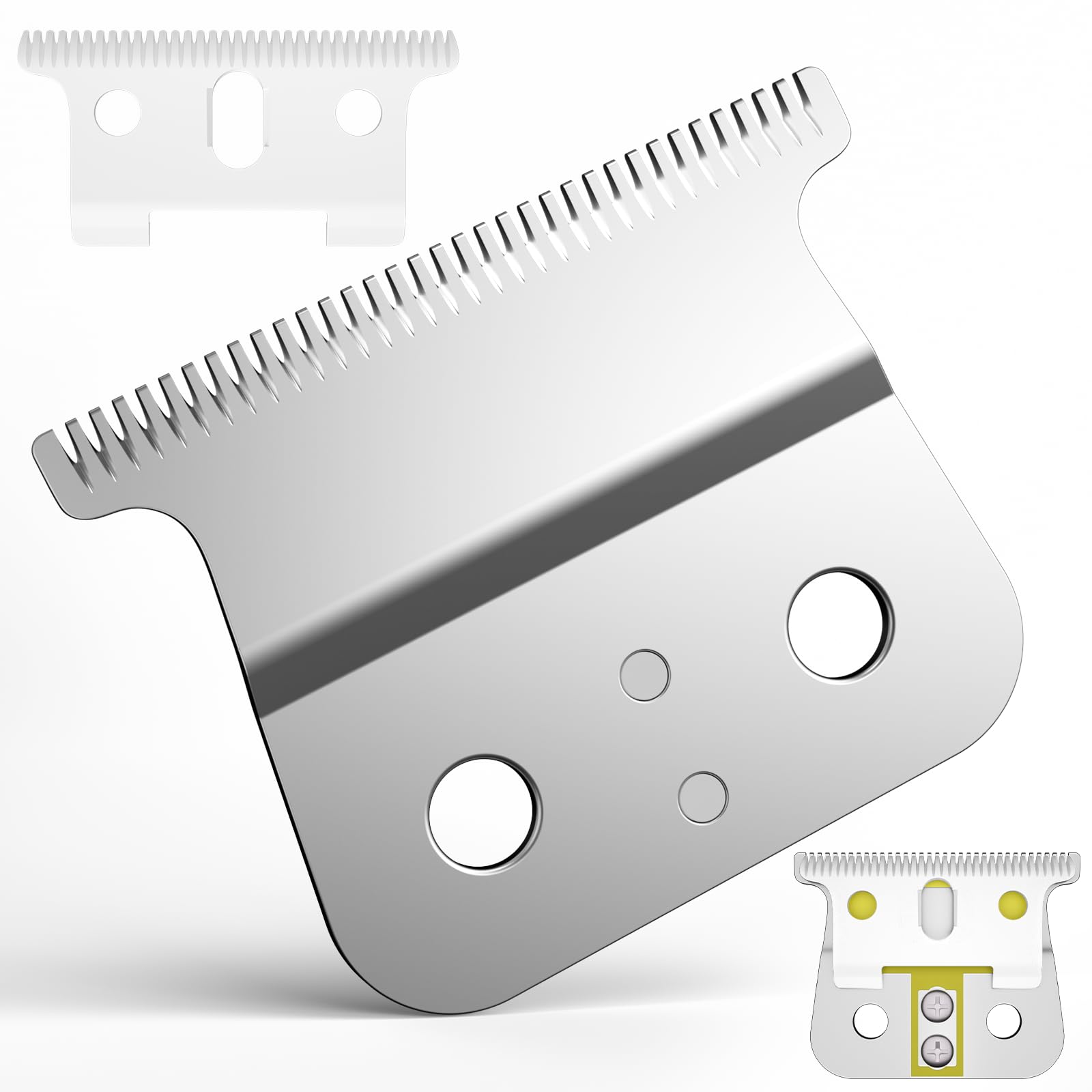 Professional Barber-Grade T-Blade Replacement Compatible with Andis T-Outliner,Barber-Approved T Clipper & Trimmer Blades#04710/04521,Precision Sharp,Zero-Gap Fit (Ceramic T/Sliver Blade)