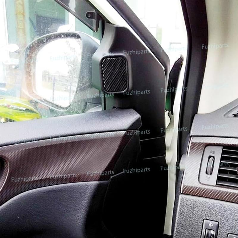 1 Pair Car Front Left and Right Door Tweeters Triangle Speakers Cover Panel Trim Frame Mount for Nissan Tiida 2011 12 13 14 15 16 17 18 19