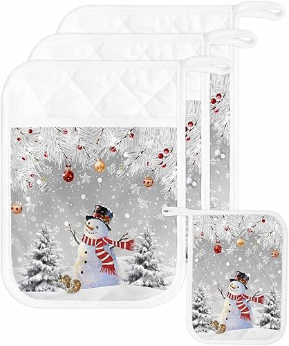 Miniatura 49 de Watercolor Flower 5Pcs Pot Holders for Kitchen,Non Slip & Heat Insulation Terry Cloth Potholder Set with Pocket,Thick Hot Pad Oven Mitts Trivet