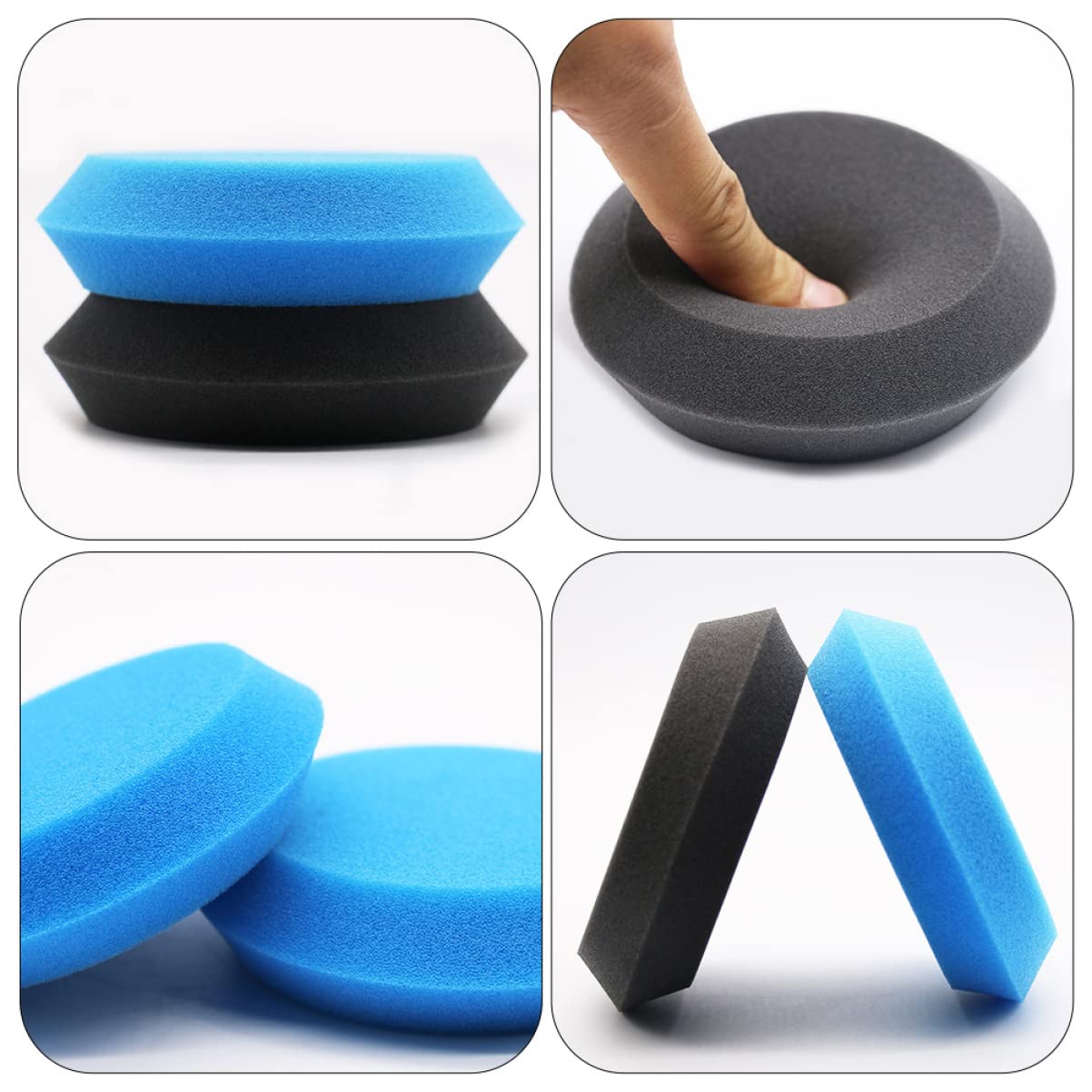 HOMSFOU 4sets 5pcs Professional Wax Applicator Pads Multi Function Portable Cleaning Sponges for Car Polishing Durable High Grade Includes Sponges for Efficient Waxing and Detailing 5pcs*4