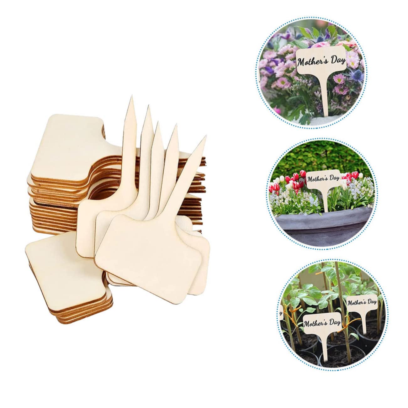Mipcase 100pièces Étiquettes Non Fini Pour Plantes De Panneaux Identifiants De Fleurs Pour Jardin Et Dimensions De Pour Décoration De Et Pots
