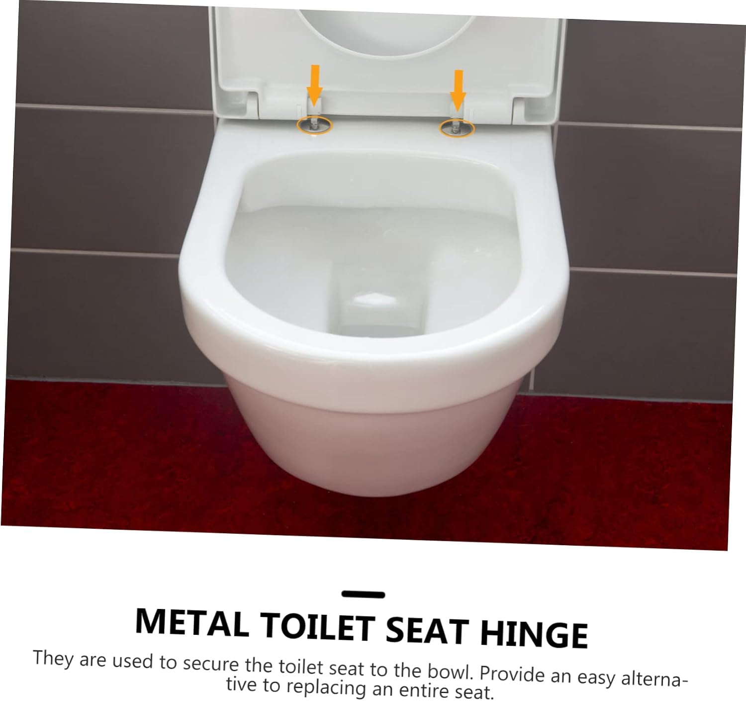 2pcs Toilet Seat Bolts and Screws Kit with Hinges and Pads Easy to Install Durable and Wear-resistant Accessories for Toilet Seat Fixings