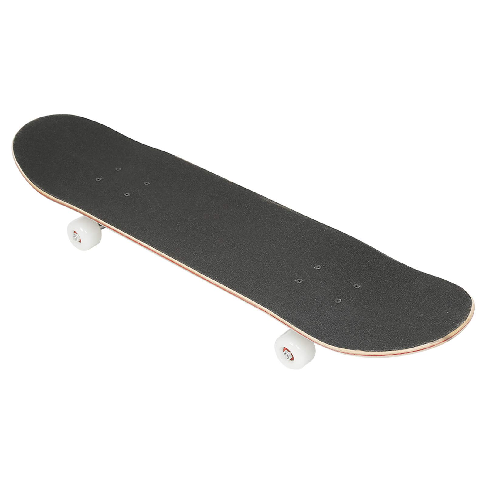Skateboard Komplettboard Ahorn Holz für Kinder, Jugendliche und Erwachsene, mit ABEC-7 Kugellagern, Tragfähigkeit: 250 kg (Schwarz)
