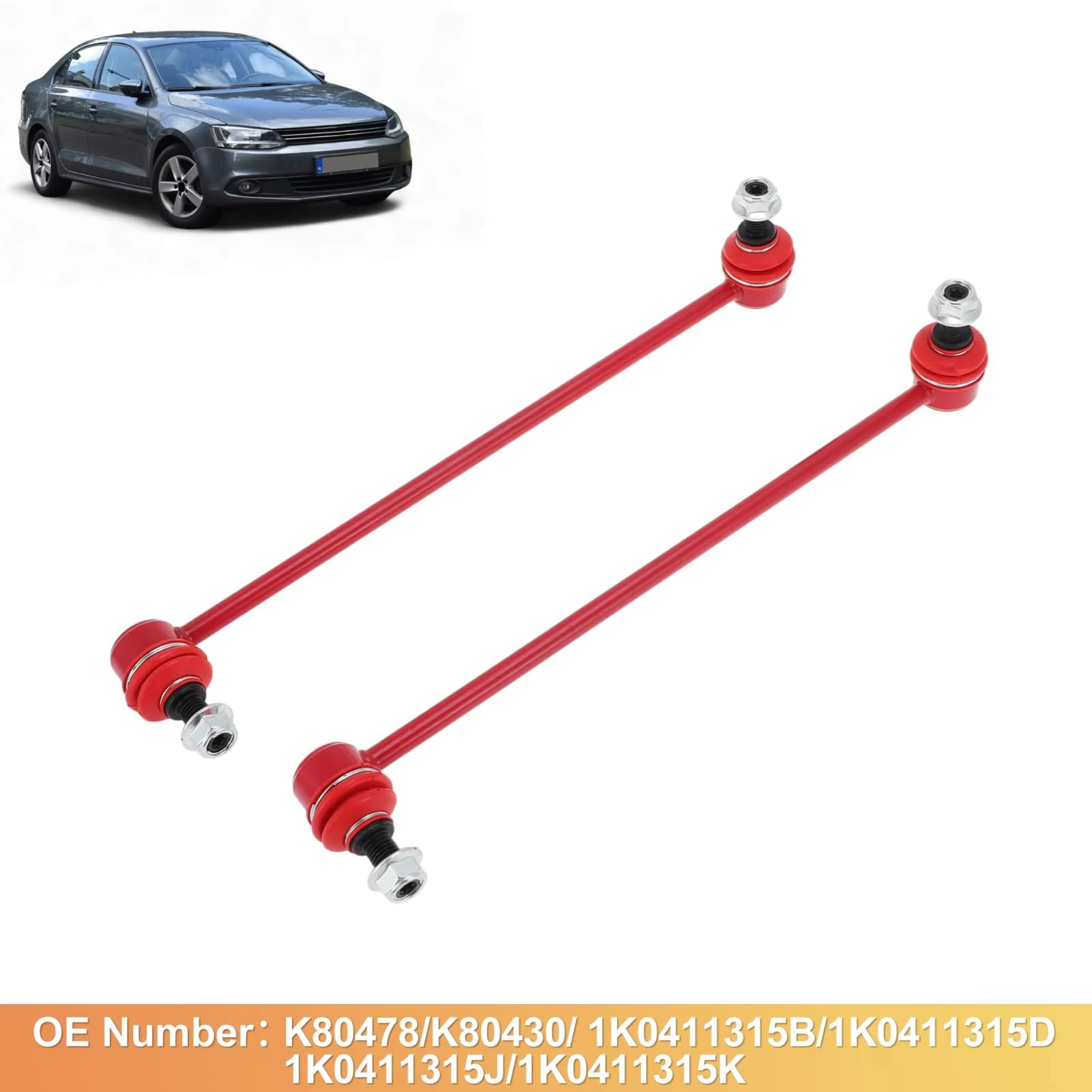 Bieletas de Barra estabilizadora Delantera (2 Unidades) Kit de bieletas de Barra estabilizadora Delantera K80478 Compatible con VW Jetta 2005-2016, Rabbit 2006-2009 y Passat 2012-2016