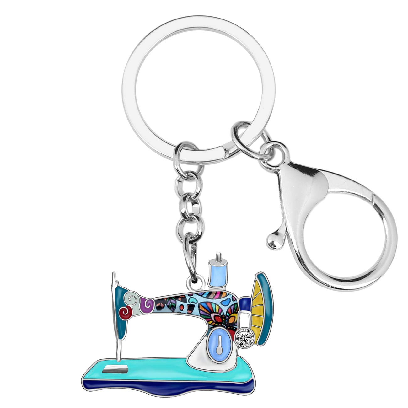 WEVENI Portachiavi Con Gatto In Lega E Strass – Regalo Per Amanti Dei Gatti, Accessorio Per Chiavi, Borsa O Zaino, Ipoallergenico - 6