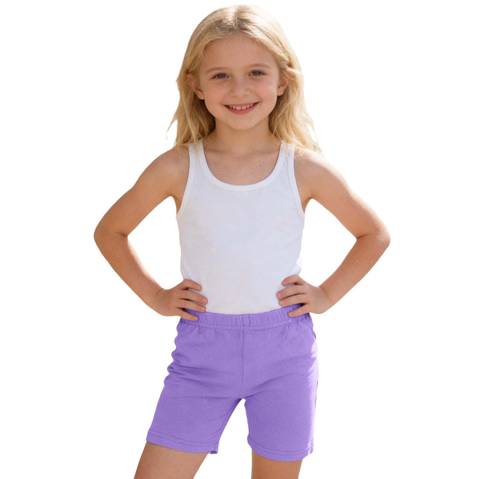 Generisch Mädchen Kurze Leggings Baumwolle Radlerhose Sommer Activewear Shorts, Kinder Unter Kleid Hosen, Elastische Sporthose Turnhose Sommerhose für Sport Laufen Tanz Wandern