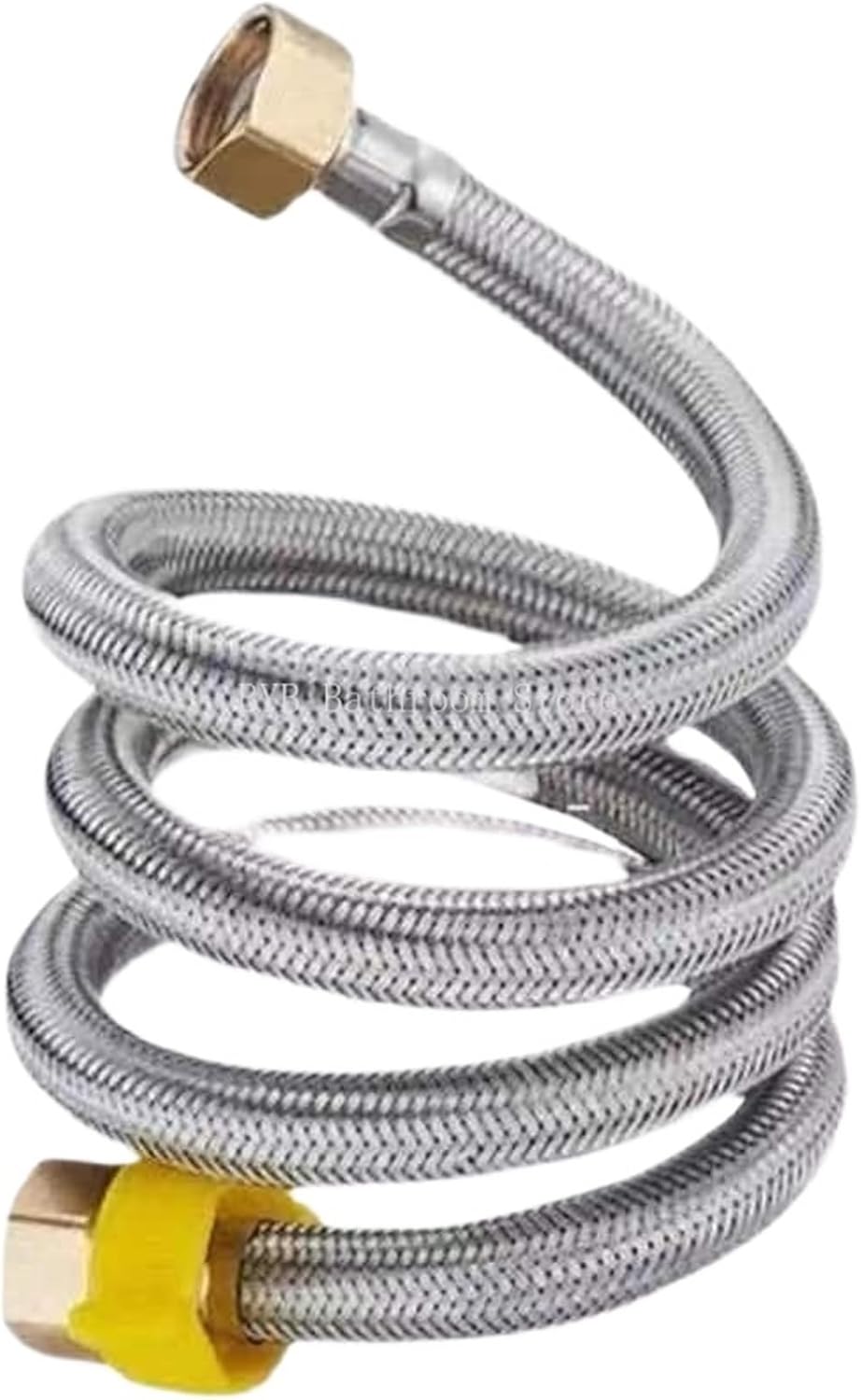 304 Stainless Steel Braided Faucet Hose - 1/2 Inch, & Cold Water, Flexible Inlet Pipe for Faucet/Heater(Copper cap 120cm)
