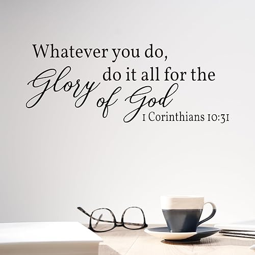 Miniatura 5 de Vancetyno Whatever You Do, Do It All for The Glory of God - 1 Corintios 1031 - Vinilo decorativo para pared, frases cristianas, decoración del hogar