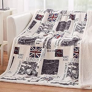 USTIDE Super Soft Fleece Blanket British Flag Sherpa Throw Blanket Comfy Throw Blanket 51″x63″