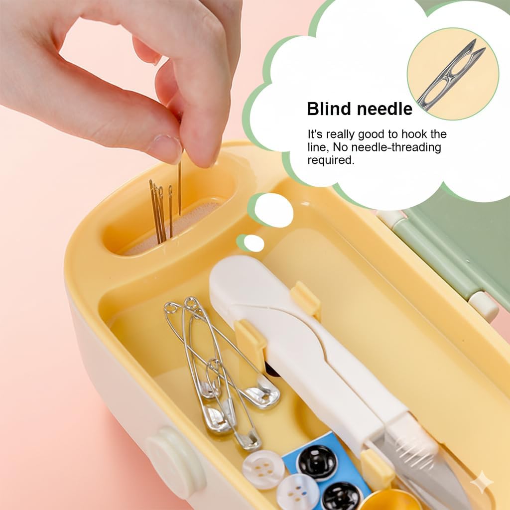 ELEPHANTBOAT® Sewing Kit Full Set Portable, Sewing Kit Box for Home Use Travel Use Portable Sewing Kit Stitching Kit with Spools of Thread, Scissors, Thimble, Threader, Tape Measure, Buttons