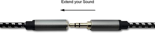 Miniatura 3 de SatelliteSale Cable de extensión auxiliar de audio de 0.138 in macho a hembra, cable de extensión auxiliar estéreo digital, cable universal de