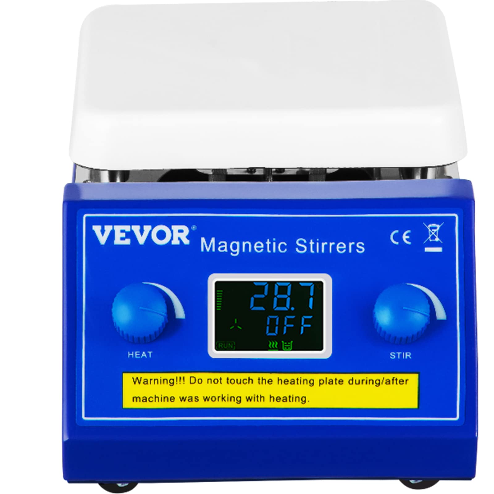 VEVOR Heizplatte Magnetrührer 500W Laborrührer 5L Magnetische Heizplatte 200-2000U/min einstellbar Heizrürer max bis 280°C(±0,1°C) Magnetrührer Thermostat LED Ideal für Forschung Laborstudien Single