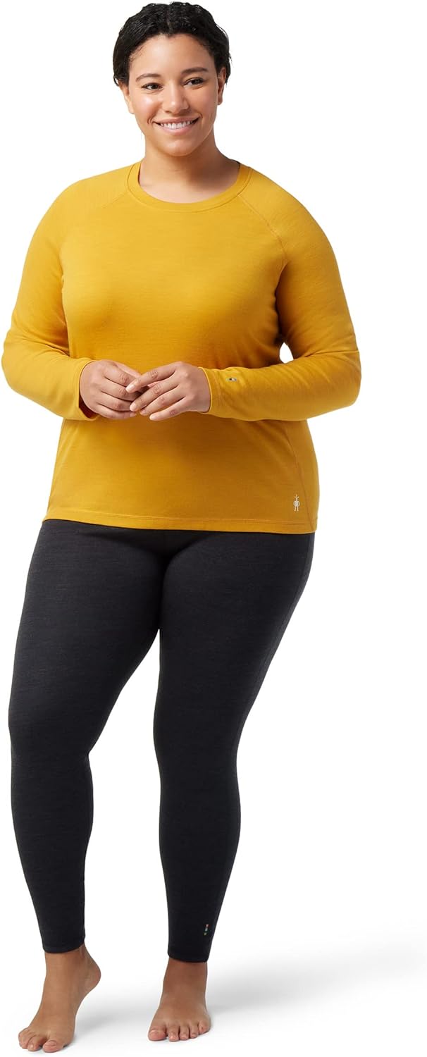 Smartwool Women's Plus Size Classic Thermal Merino Wool Base Layer Crew (Slim Fit), Honey Gold Heather, 3X