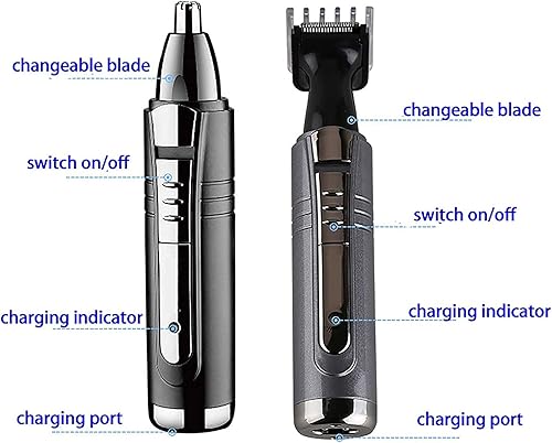 Miniatura 4 de Cortador de pelo para nariz y oreja, herramienta de precisión sin dolor con batería recargable, húmedoseco, fácil de limpiar