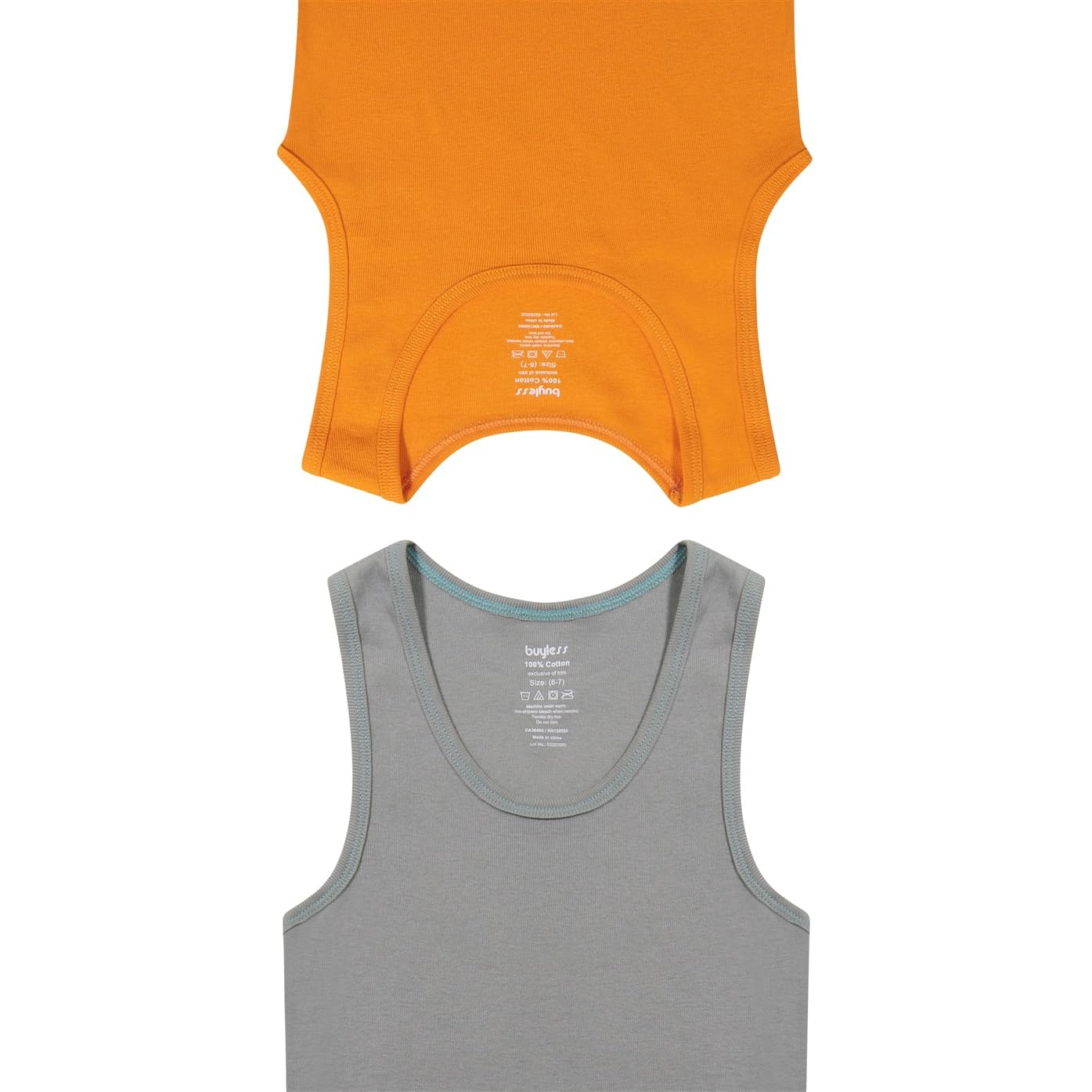 Buyless Fashion Jungen Unterhemden Tank-Top Weiche Baumwolle (6er-Pack)