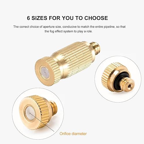 Miniatura 5 de 20 boquillas atomizadoras de alta presión de latón para sistema de refrigeración al aire libre, paisajismo, riego de invernadero, humidificación de