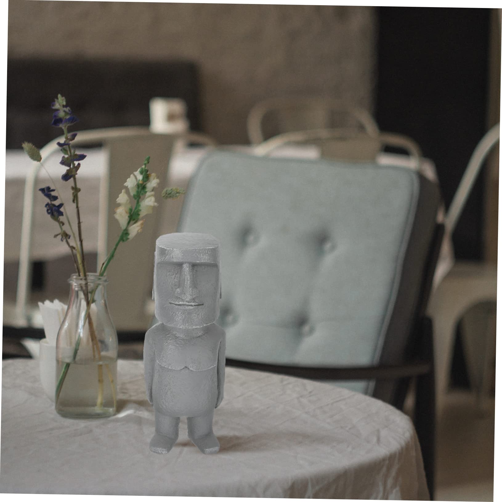 BESPORTBLE Decorazione Moai in Resina e Compatta, Statuetta di Design Vivace e Delicato per Ornamento Casa e Ufficio
