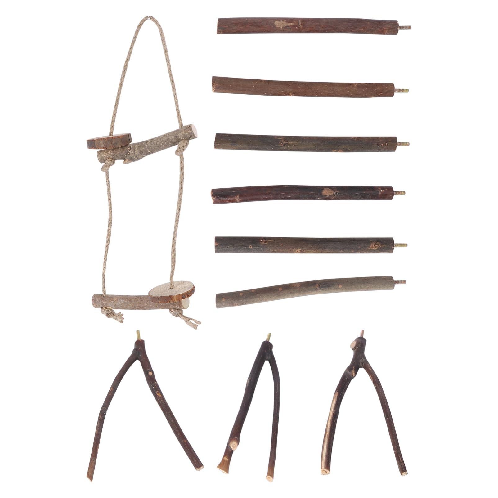 Garneck 1 Set Hanging Parrot Wood Stand Rack for Cockatiels Parakeets Birds Playground for Adventure Exploration Promotes Physical Activity Health